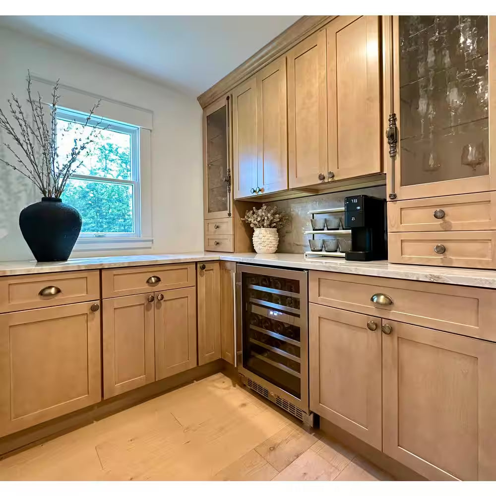 Transcend 24 In. 46-Bottle Seamless Stainless Steel Single Door Dual Zone Built-In Wine Cooler