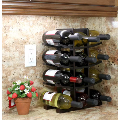 12-Bottle Bamboo Countertop Wine Rack