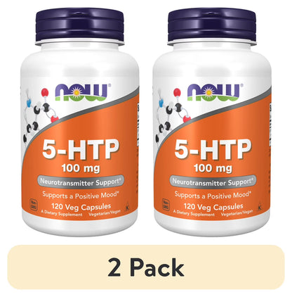 (2 Pack)  Supplements, 5-HTP (5-Hydroxytryptophan) 100 Mg, Neurotransmitter Support*, 120 Veg Capsules