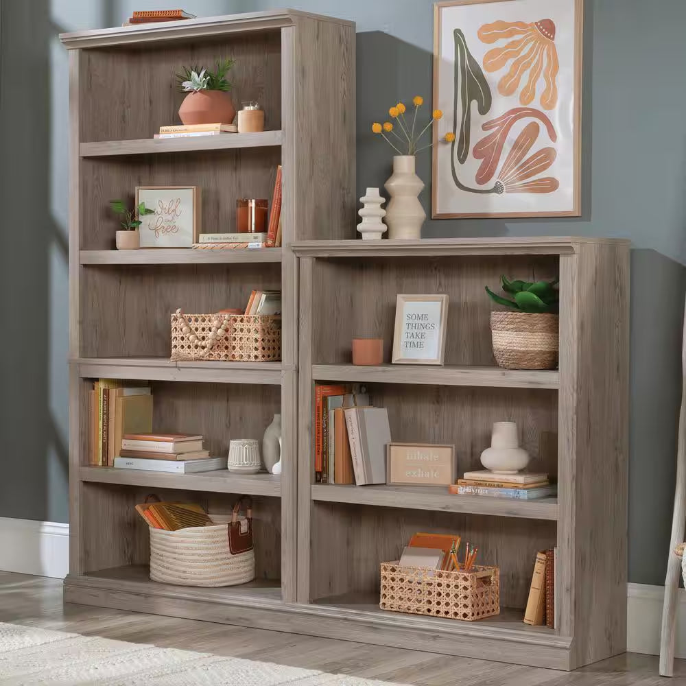 35.276 In. Wide Laurel Oak 5-Shelf Standard Bookcase