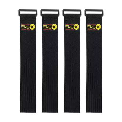 Super-Stretch Storage Strap Elastic All-Purpose Hook and Loop Cinch Strap in Black (Assorted 6-Pack)