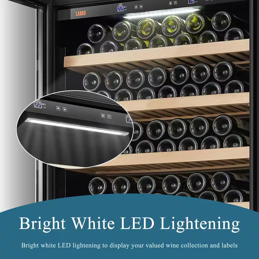 32 In. Dual Zone 168-Wine Bottles and 300-Cans Double French Doors Beverage and Wine Cooler in Seamless Stainless Steel