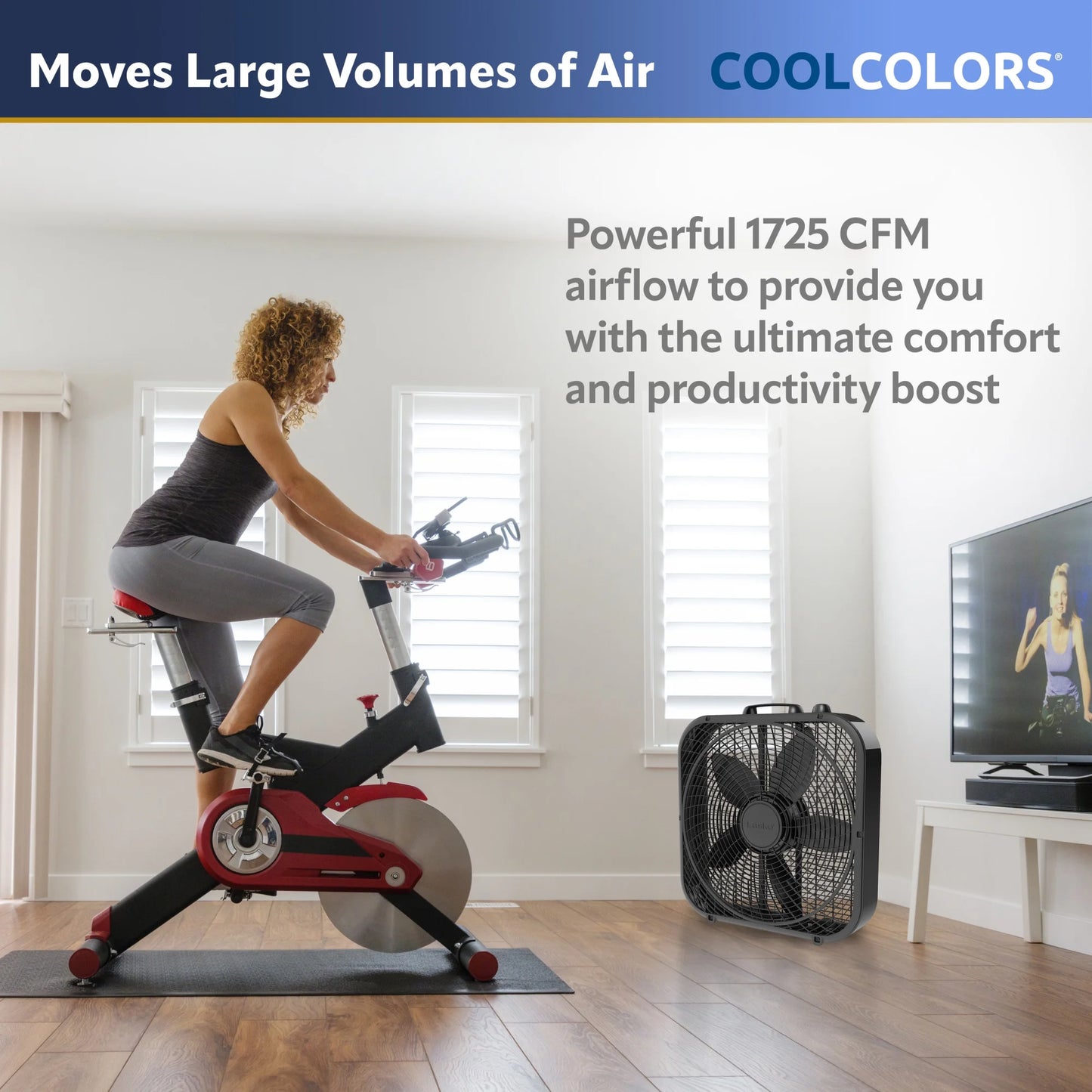 (3 Pack)  Cool Colors 20" 3-Speed Weather Resistant Box Fan, Black B20301, New