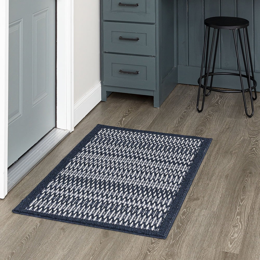 Silvestre Border Indoor Area Rug, Dark Blue, 30" X 45"