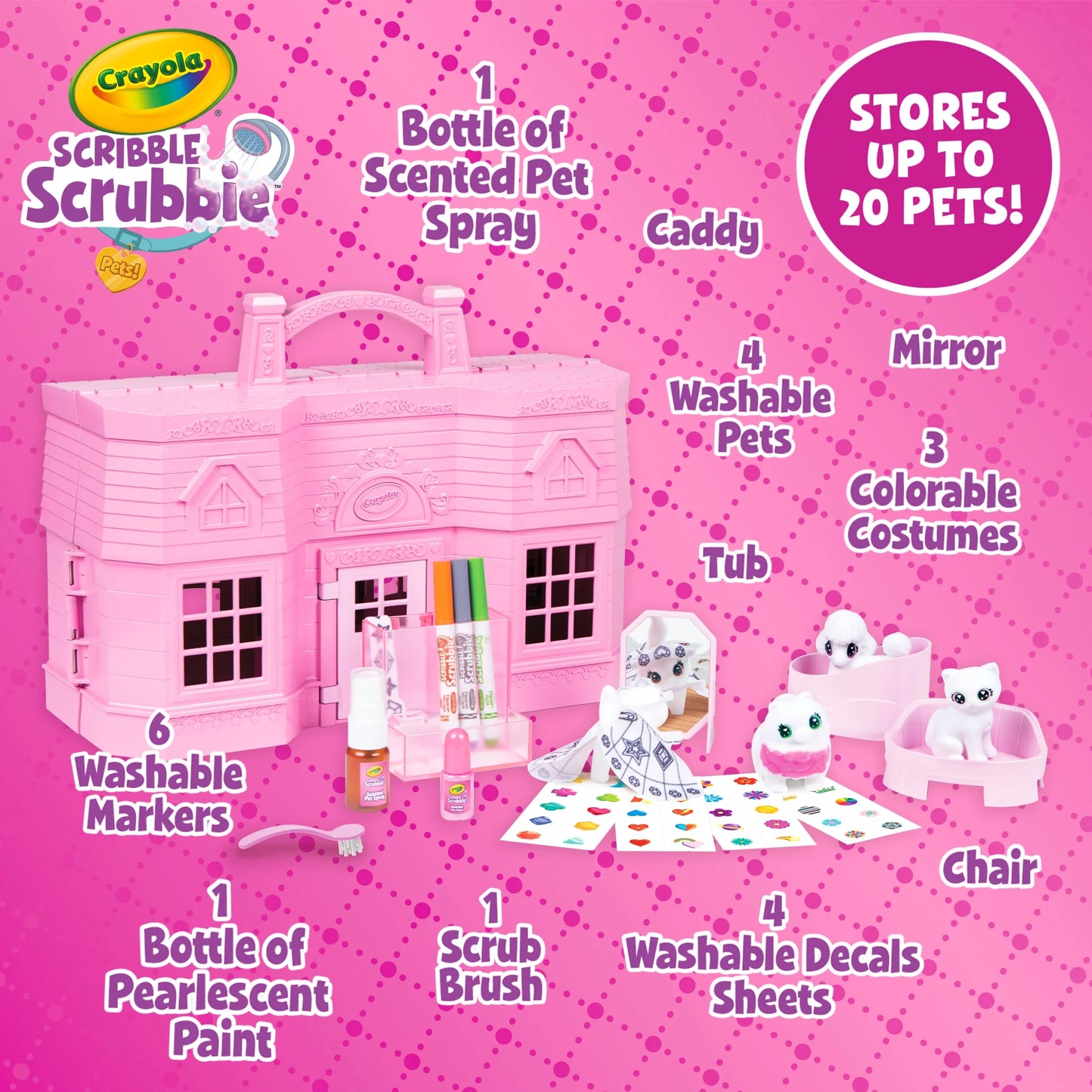 Scribble Scrubbie Pets Super Salon, Creative Toys for Kids, Coloring Gifts for Girls & Boys, Arts and Crafts, Ages 3+