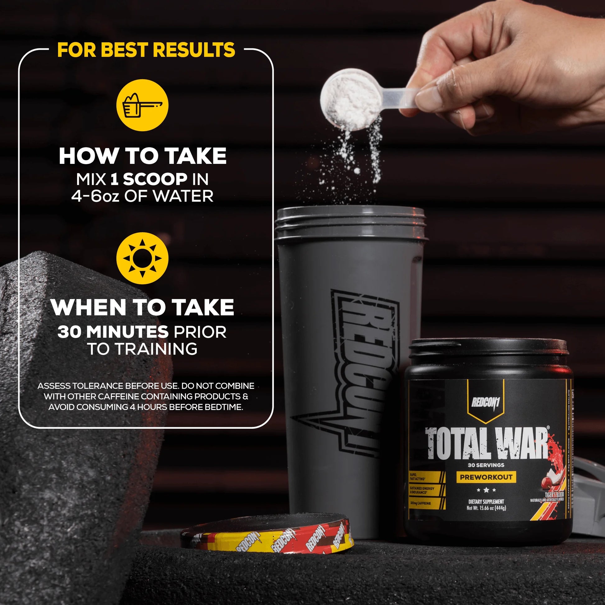 Total War Pre-Workout Powder Beta-Alanine & Citrulline Malate, Strawberry Kiwi, 20 Servings