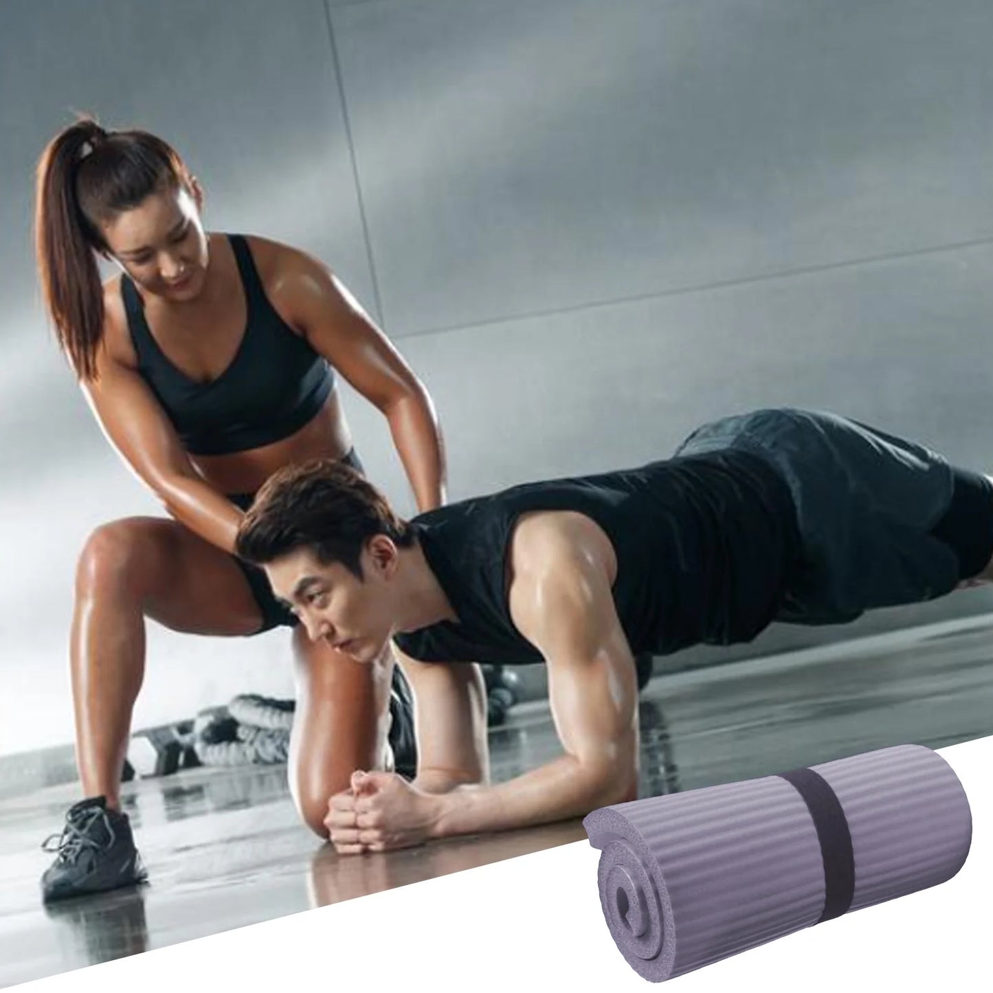 Yoga Mat - Extra Thick Anti-Slip Exercise Cushion for Men, Women, Home Gym Workout, Plank, Pilates, Elbow Joint Protector Pad