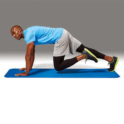 (4 Pack)  Two Tone Fitness Mat, 10Mm, 72Inx24In, Blue Color, NBR Foam, with Carry Strap