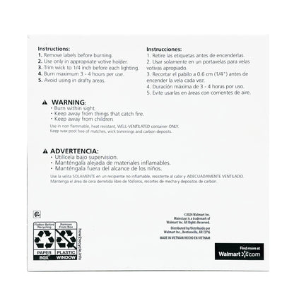 Unscented Votive Candles, Ivory, 16-Pack