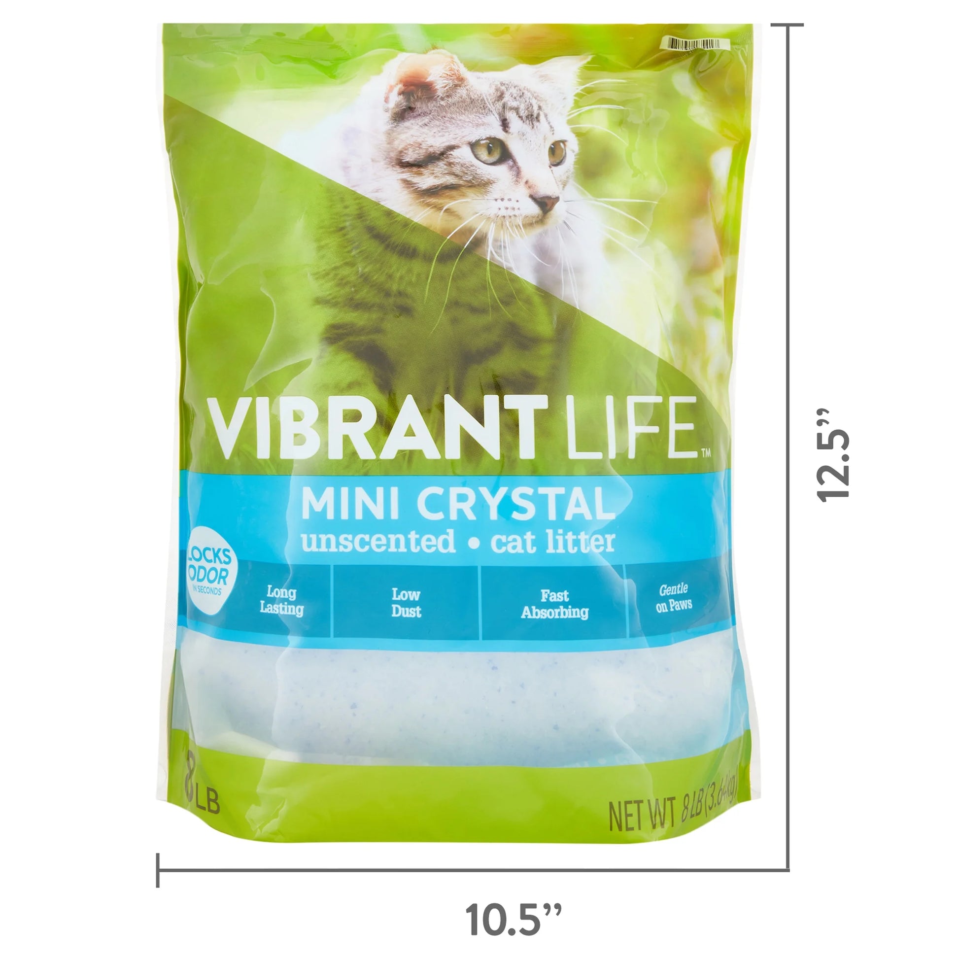 (4 Pack)  Mini Crystal Unscented Cat Litter, 8 Lb