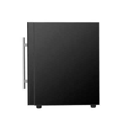 22In. Single Temperature Zone 12-Bottles Countertop/Wall-Mounted Beverage and Wine Cooler Black with anti UV Glass Door