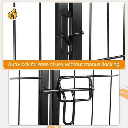 31.5″H Metal Pet Playpen Steel Dog Cat Exercise Barrier Outdoor Indoor Fence Door