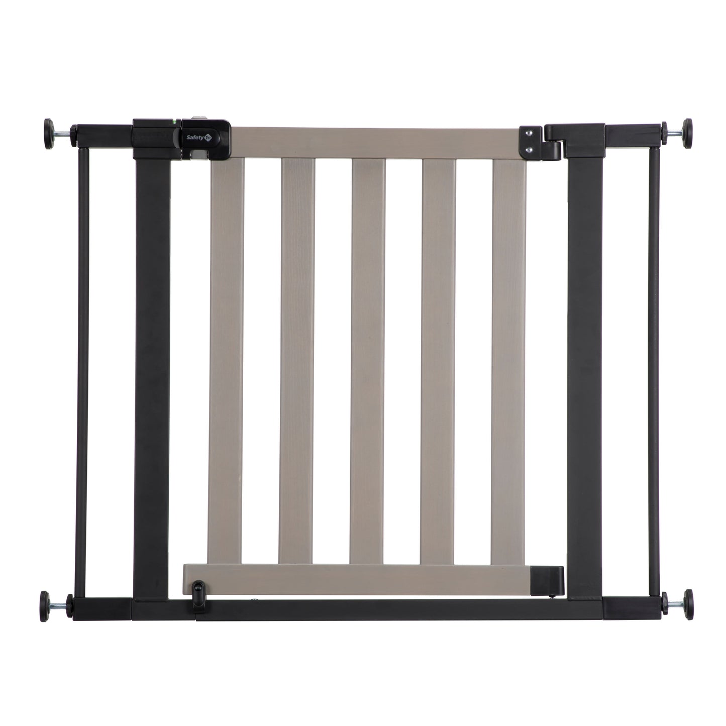 (2 Pack)  Wood-And-Metal Flat Slat Gate, Grey