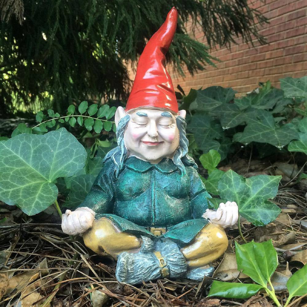 11 In. ZEN Mordecai and ZEN Zelda the Meditating Yoga Gnomes Statues (2 Pieces per Set)