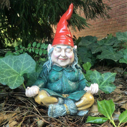 11 In. ZEN Mordecai and ZEN Zelda the Meditating Yoga Gnomes Statues (2 Pieces per Set)