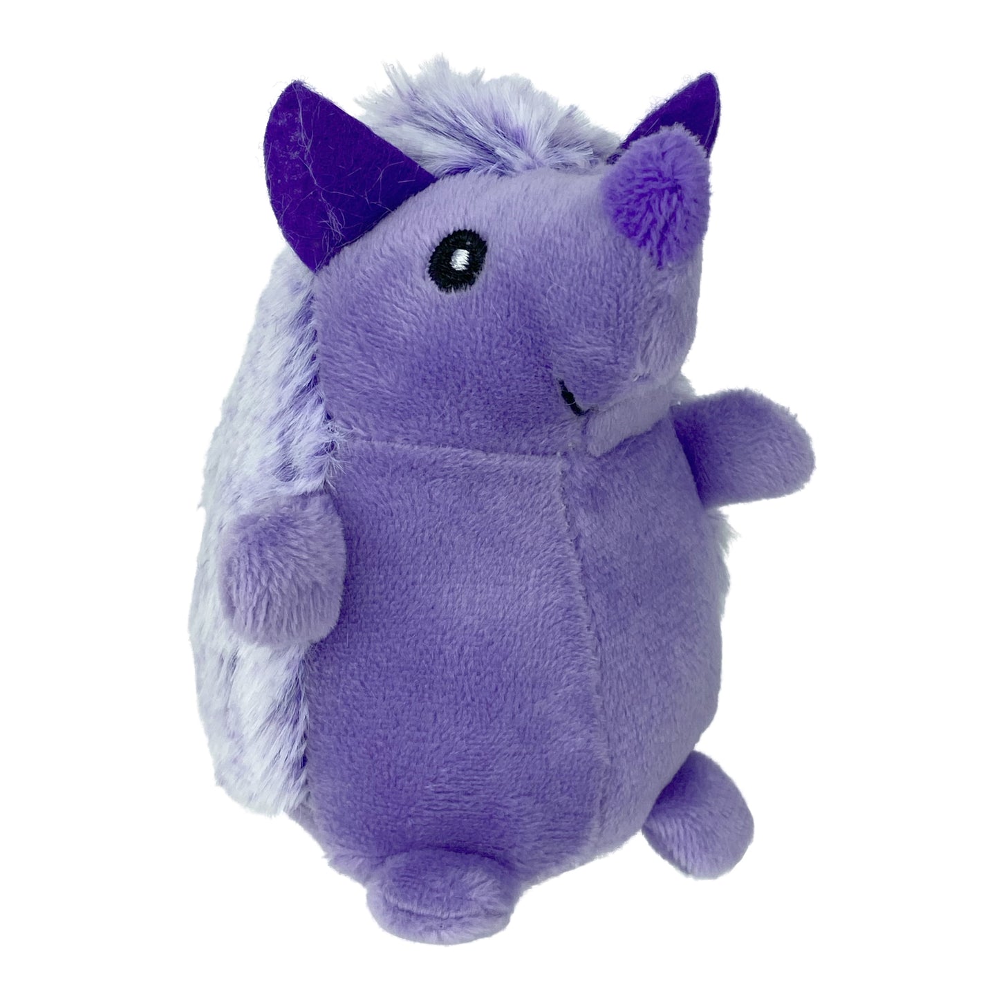 (3 Pack)  Mini Pet Plush Hedgehog Small Dog Toy with Squeaker, Purple