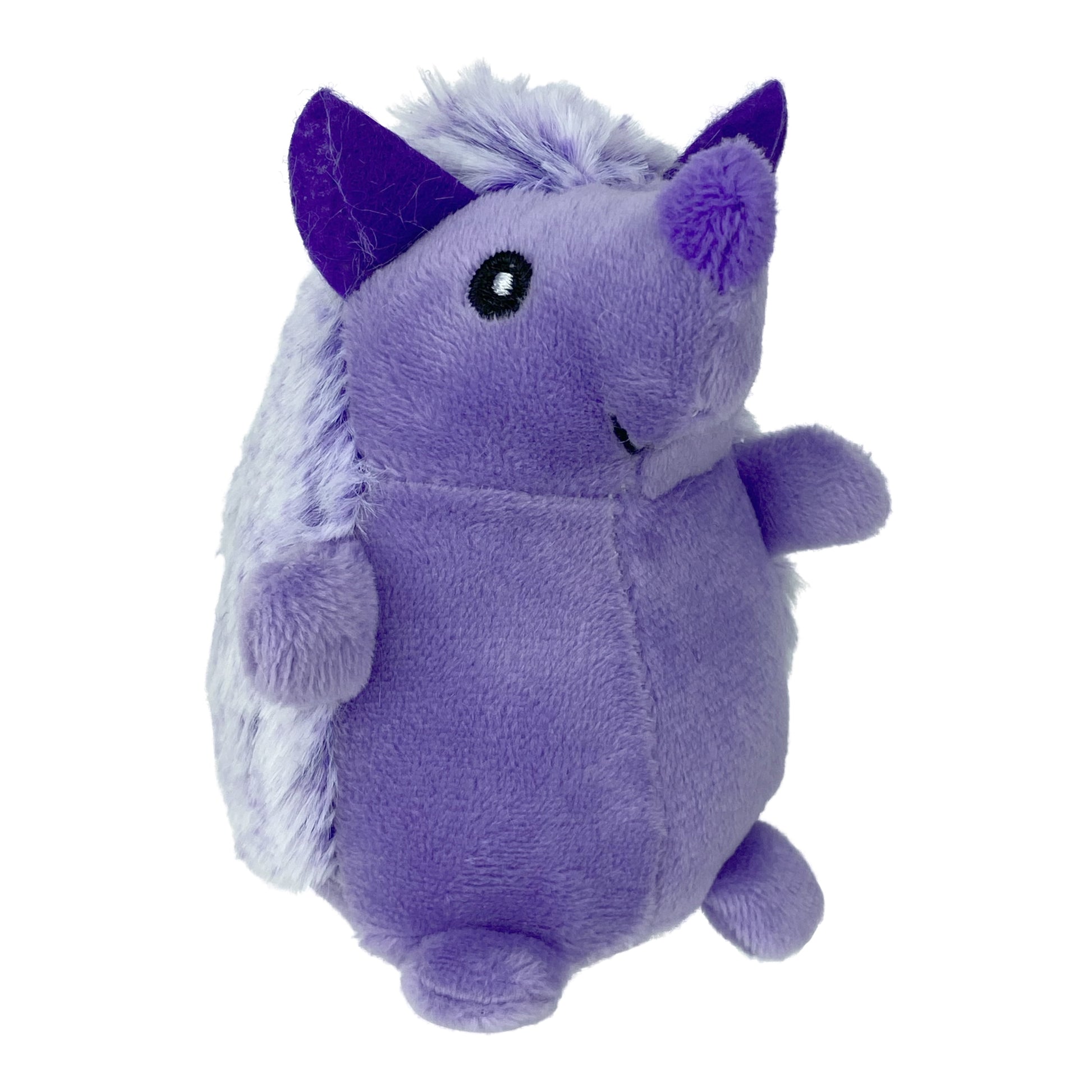 (3 Pack)  Mini Pet Plush Hedgehog Small Dog Toy with Squeaker, Purple