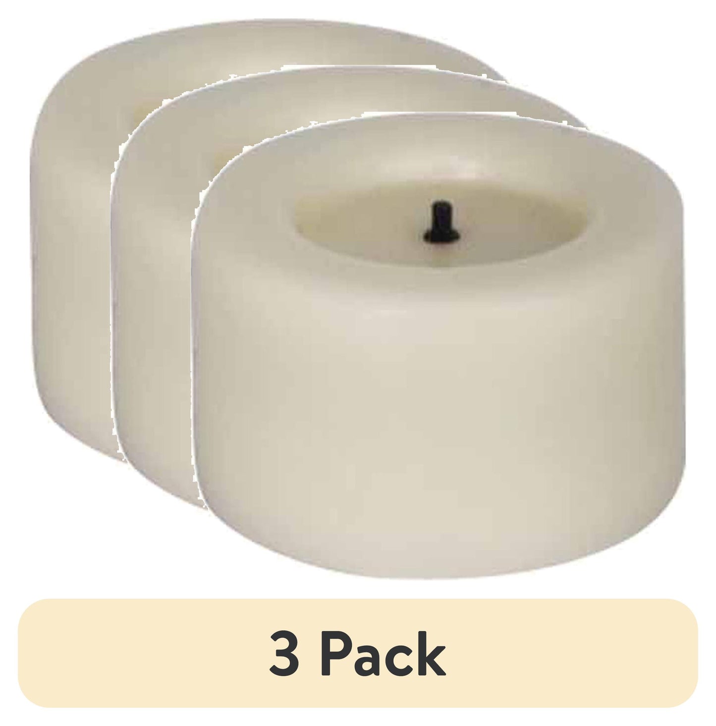 (3 Pack)  Unscented Flameless LED Tealights, Ivory, 6 Count