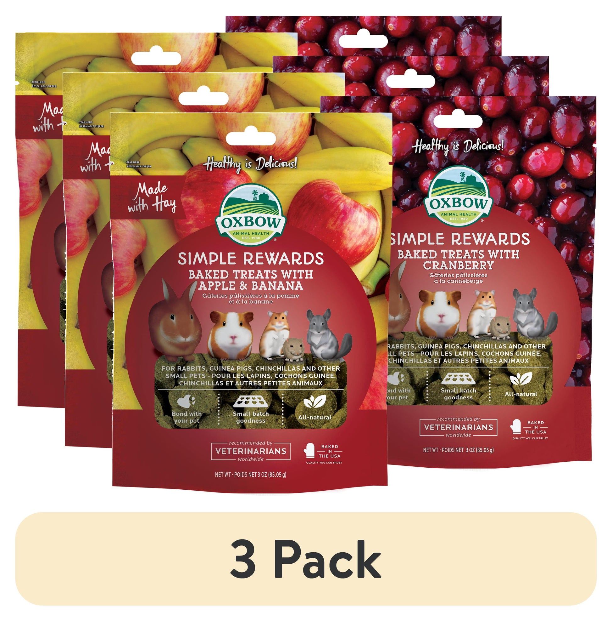 Simple Rewards Apple Banana Treats 3Oz.