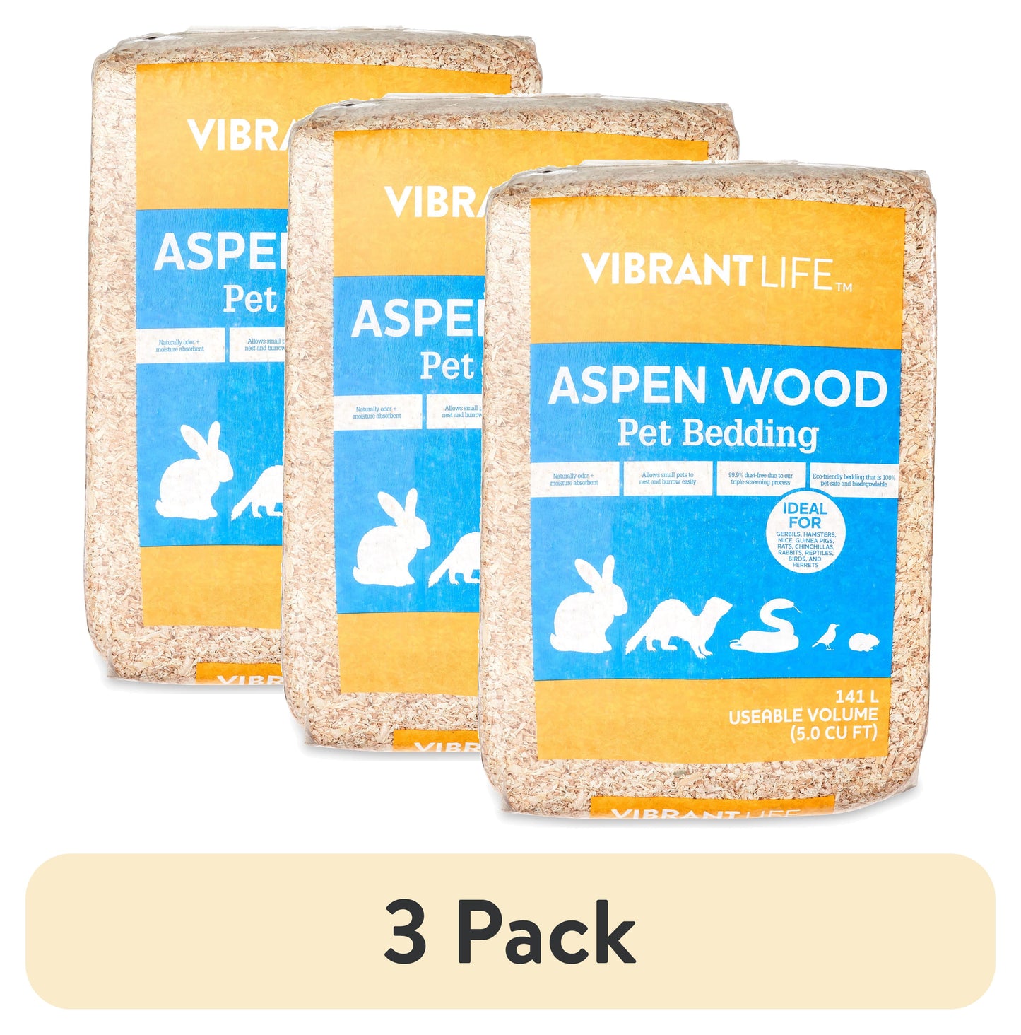 (4 Pack)  Aspen Wood Pet Bedding, 141 L Bag