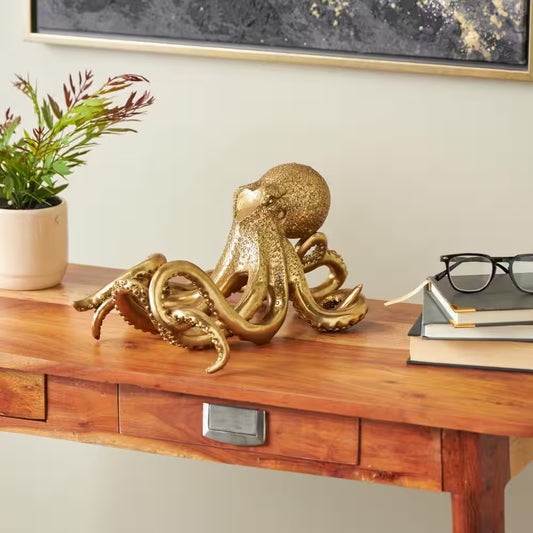 1-Bottle Gold Octopus Wine Holder