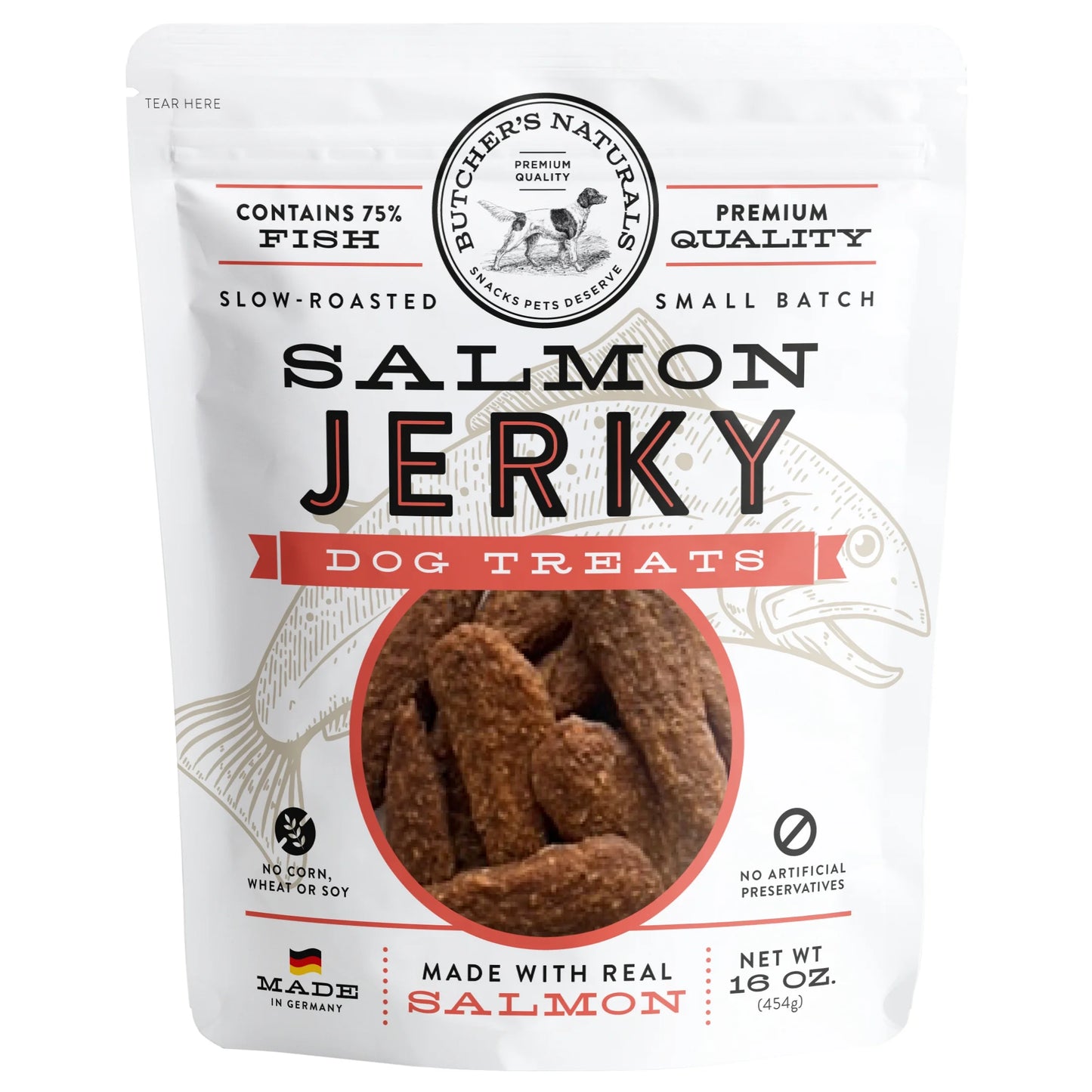 Salmon Flavor Jerky Treats for Dogs, 16 Oz