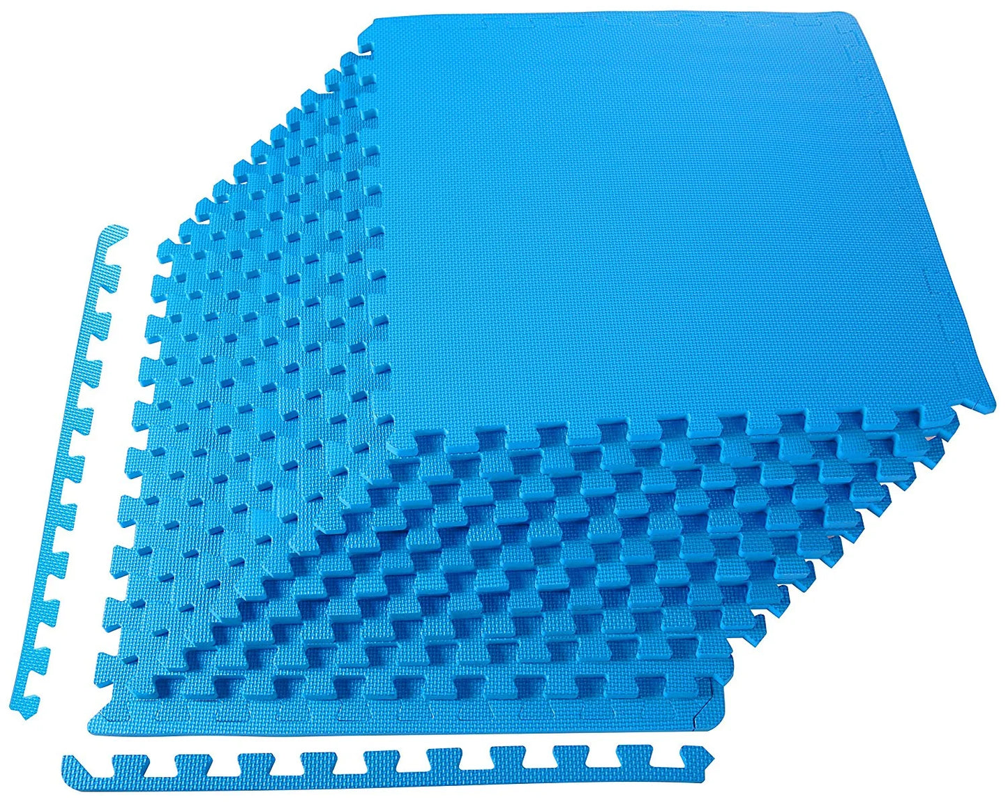 1/2 In. Thick Flooring Puzzle Exercise Mat with High Quality EVA Foam Interlocking Tiles, 6 Piece, 24 Sq Ft. Black