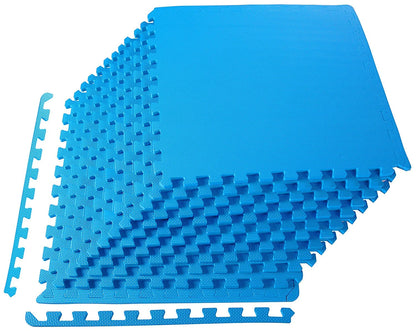 1/2 In. Thick Flooring Puzzle Exercise Mat with High Quality EVA Foam Interlocking Tiles, 6 Piece, 24 Sq Ft. Black
