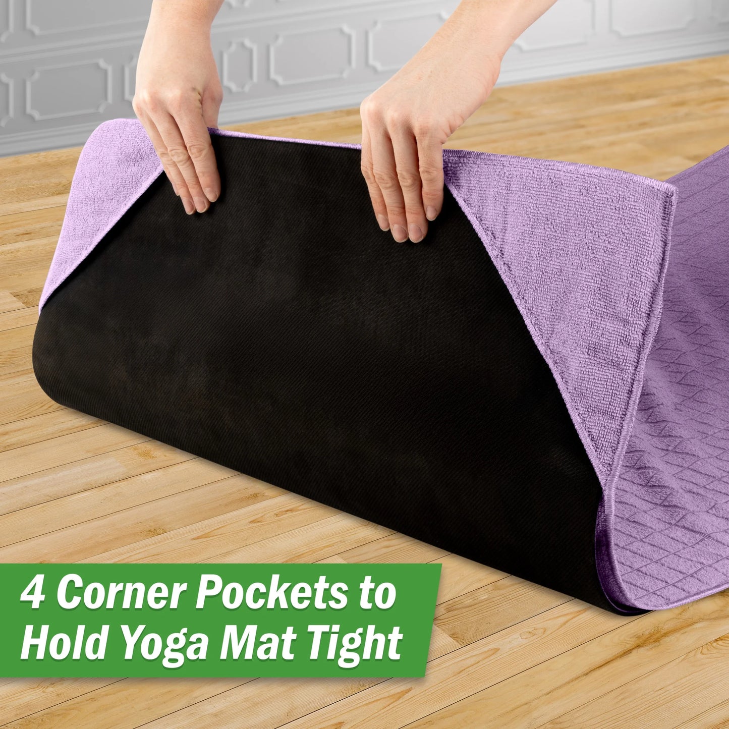 Yoga Towel Set - 72X24 Towel for Hot Yoga and Pilates, Violet