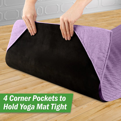Yoga Towel Set - 72X24 Towel for Hot Yoga and Pilates, Violet