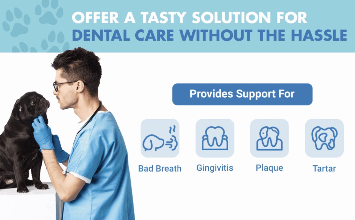 Teeth Gums Tartar Breath Oral Dental Health Supplement for Dogs, Bacon, 16 Oz.