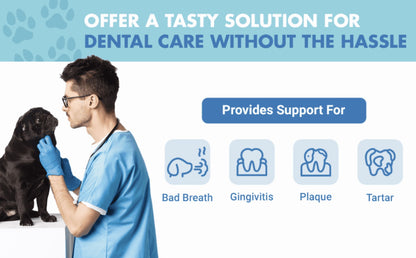 Teeth Gums Tartar Breath Oral Dental Health Supplement for Dogs, Bacon, 16 Oz.