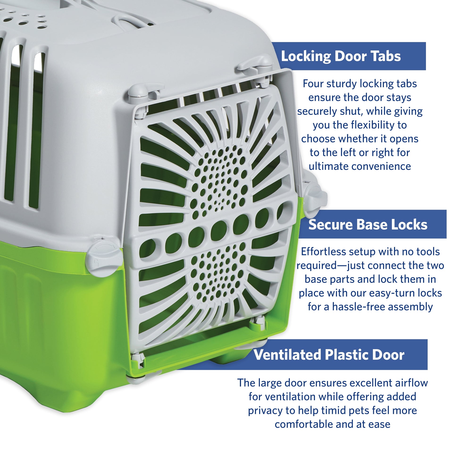 19 Inch Spree Travel Pet Carrier for Dog or Cat with Plastic Door, Green