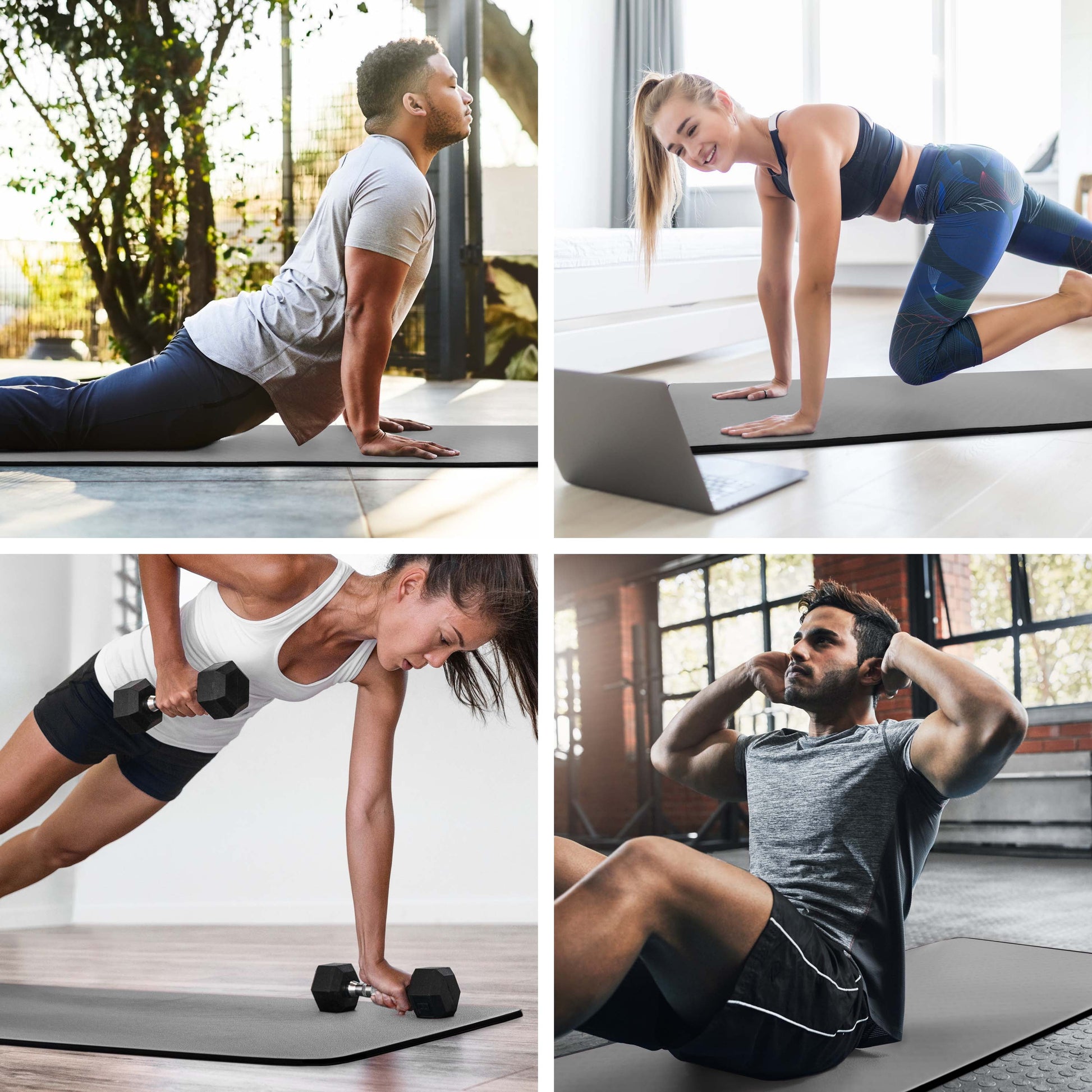 - Deluxe Multi-Purpose Fitness Mat, 12Mm Thick, 24" X 72", 1 Count, Gray – Padded, Skid & Tear Resistant