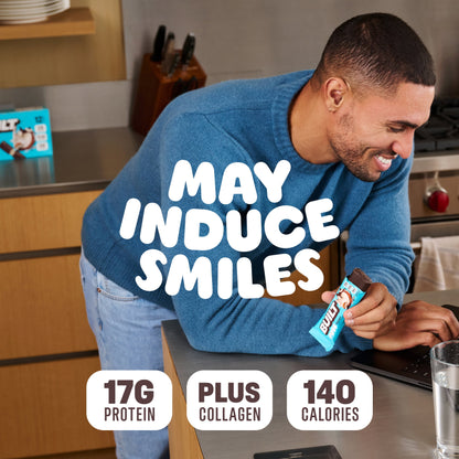 Puff Snack Bar, Coconut, 17G Protein, Collagen, 140 Calories, 8 Count Box, 1.41 Oz Bars