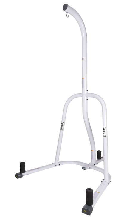 Single Station Heavy-Duty Punching Bag Stand, Powder-Coated Steel, 100 Lb Capacity, White