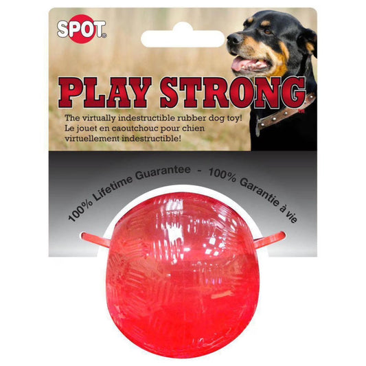 SPOT Play Strong Dog Ball Toys, TPR Treat-Hiding Durable Dog Ball for Aggressive Chewers, Small Dogs & Puppies, 2.5 Inch