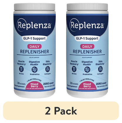 (2 Pack)  GLP-1 Support, Daily Replenisher, Supports Muscle Recovery, Digestive Health, Mixed Berry, 15 Servings