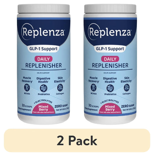(2 Pack)  GLP-1 Support, Daily Replenisher, Supports Muscle Recovery, Digestive Health, Mixed Berry, 15 Servings