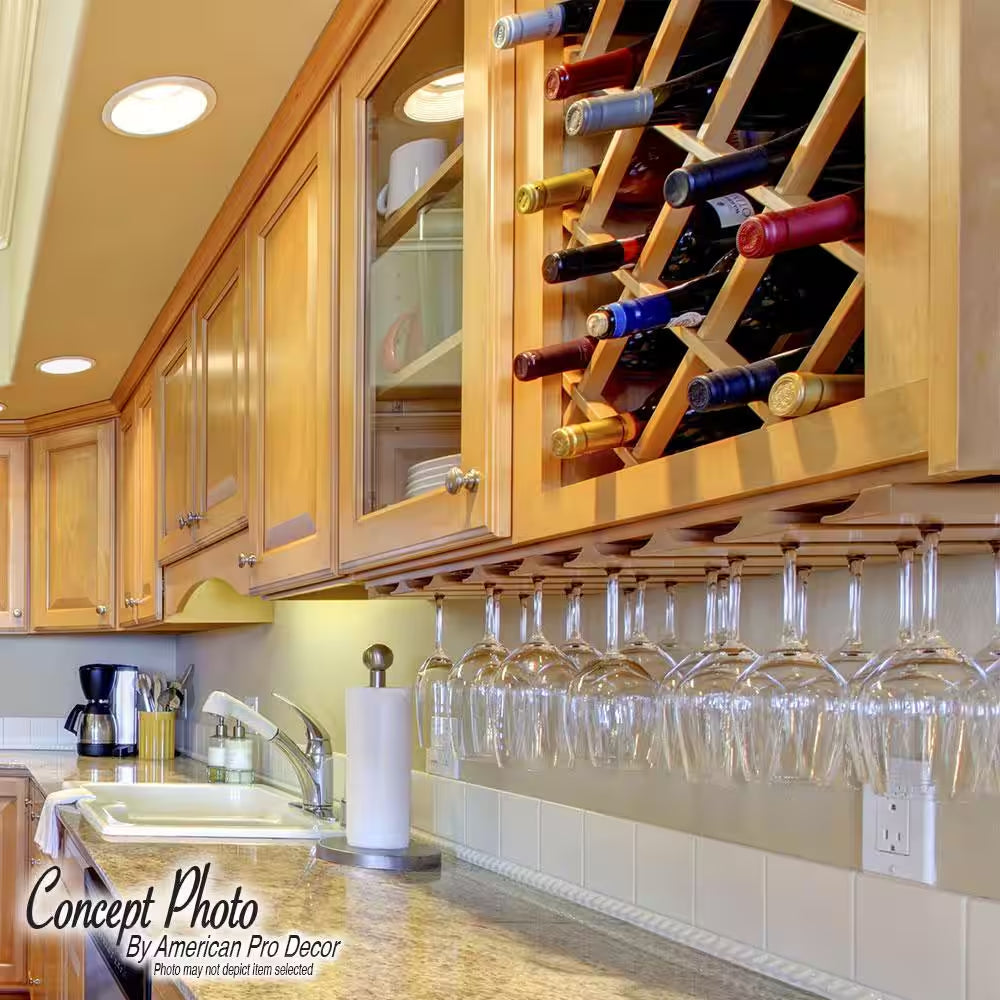 18-Bottle Trimmable Wine Rack Lattice Panel Inserts in Unfinished Solid North American Hard Maple