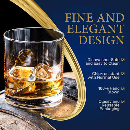 10 Oz. Crystal-Clear Stemless Wine Glasses Set (Set of 2)