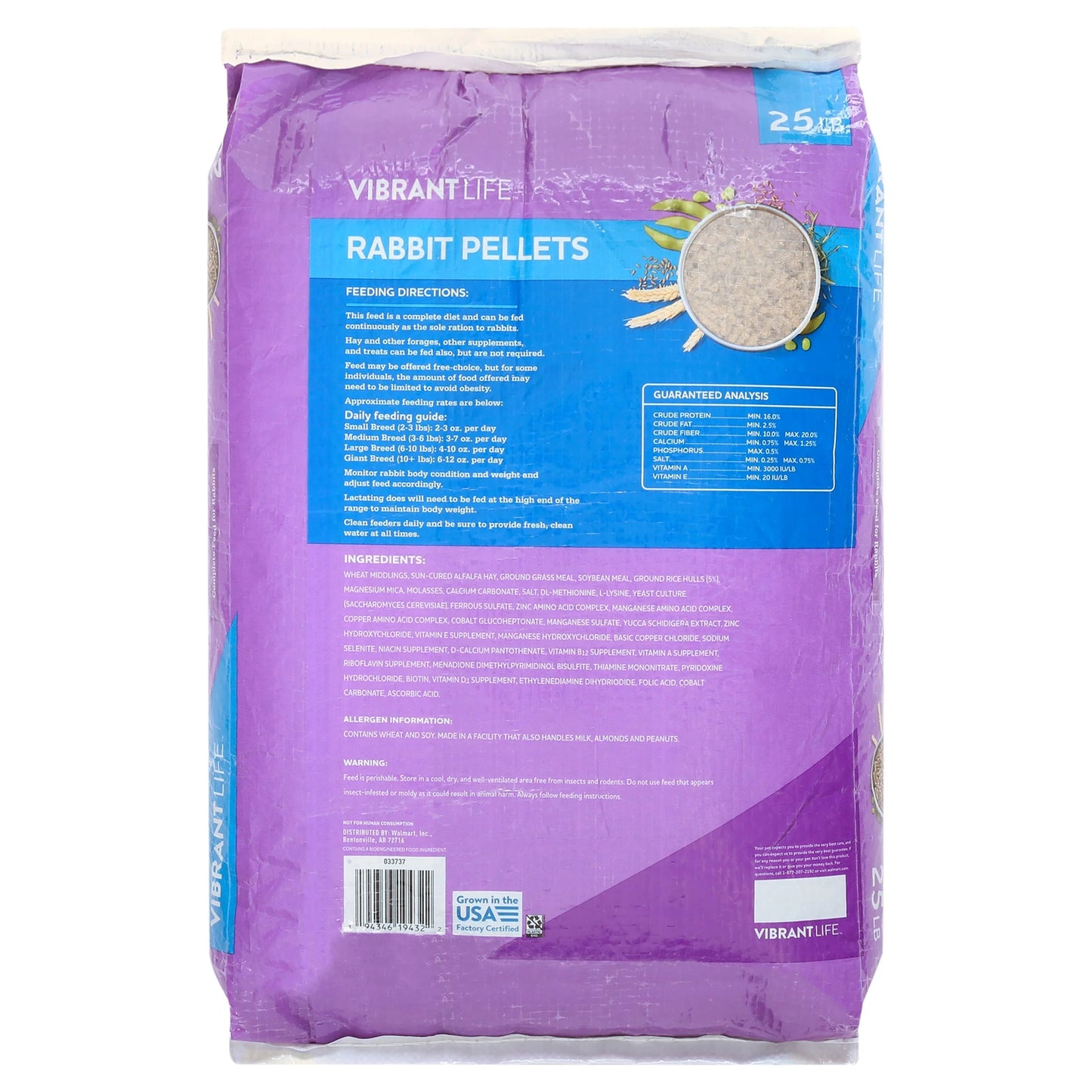 Rabbit Pellets, 25 Lb Bag