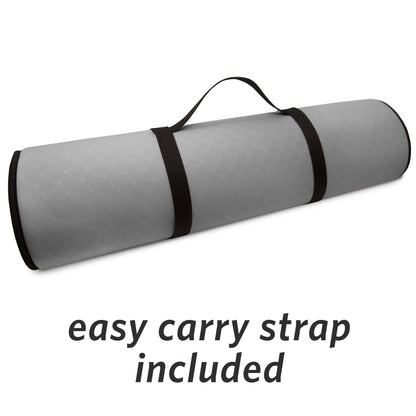 - Deluxe Multi-Purpose Fitness Mat, 12Mm Thick, 24" X 72", 1 Count, Gray – Padded, Skid & Tear Resistant