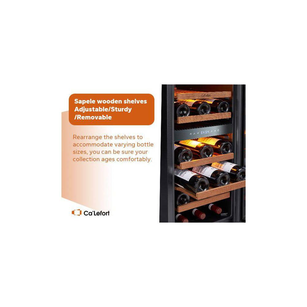 30 In. Quad Zone Cellar Cooling Unit 56-Bottles Built- in Wine Cooler Side-By-Side Refrigerators Frost Free in Black