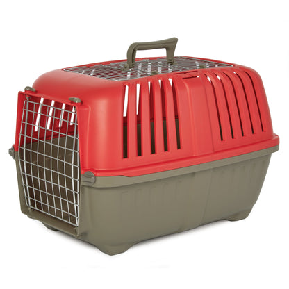 24 Inch Top Door Spree Travel Pet Carrier for Dog/Cat with Steel Door, Red