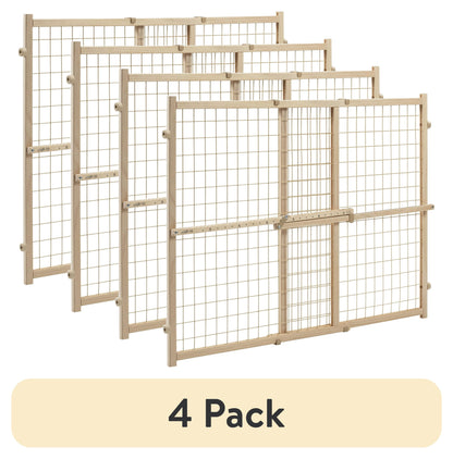 (4 Pack)  Position & Lock Tall and Wide Value Adjustable Baby Gate (Natural), Fits Openings 31 - 50 In. Wide