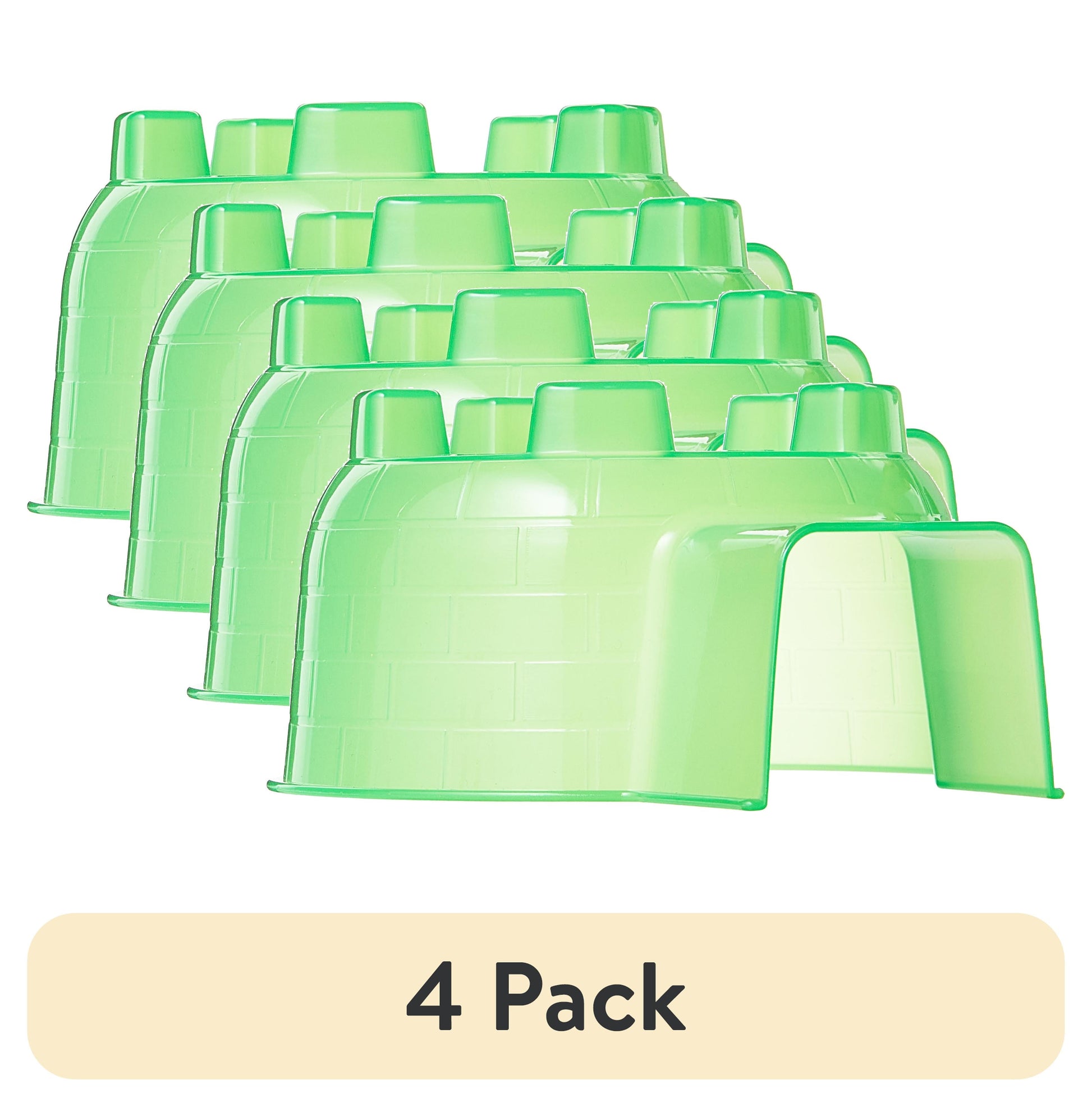 (4 Pack)  Green Plastic Small Animal Hideaway