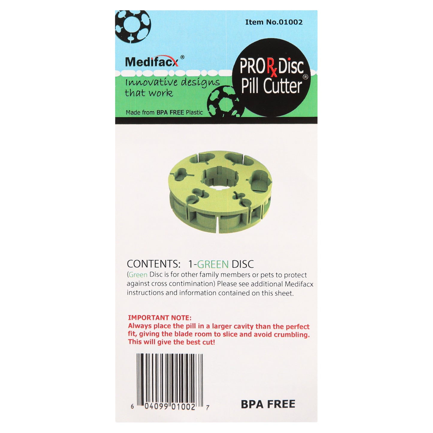 18-In-1 Green Disc for Prorx Pill Cutter - Eliminates Cross Contamination