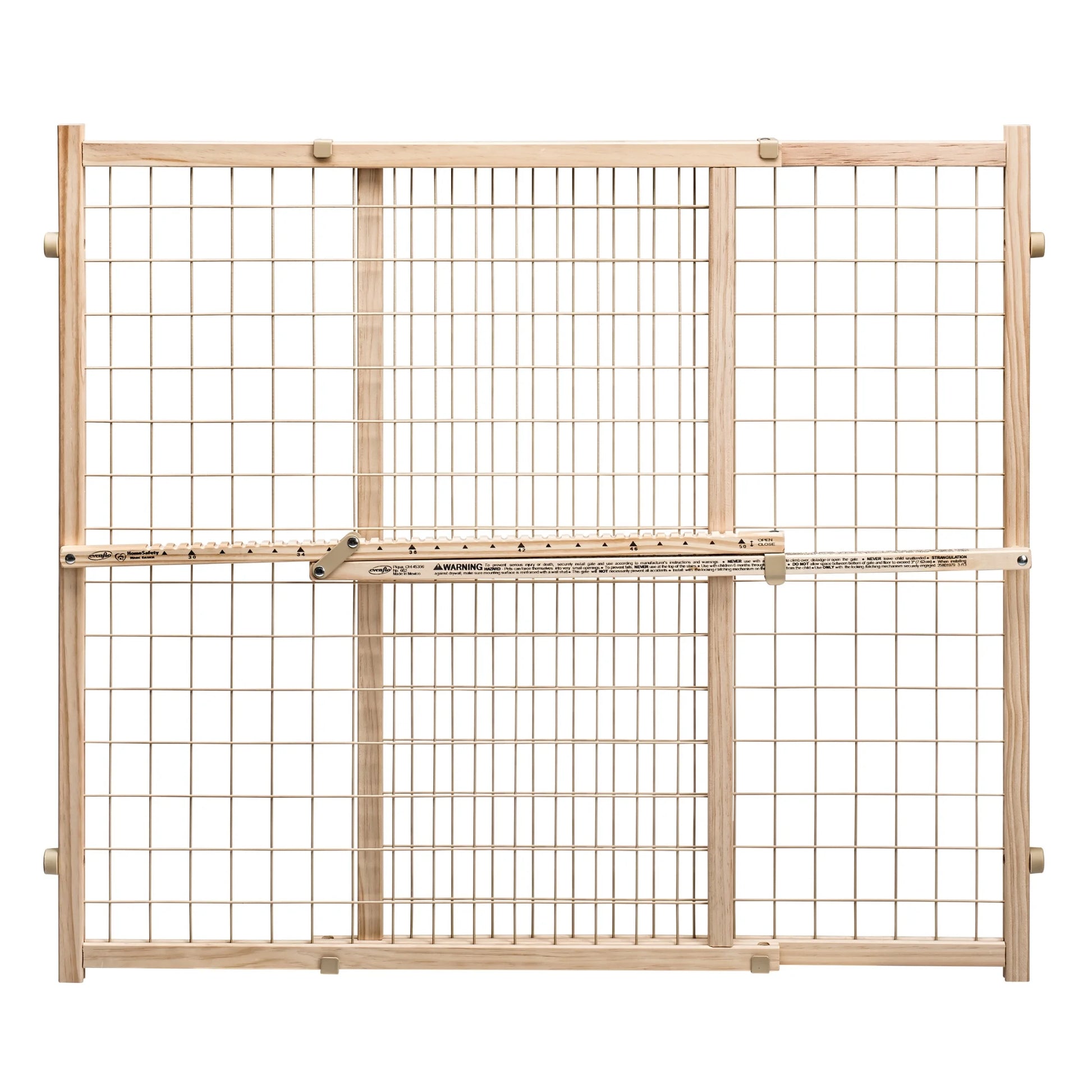 (4 Pack)  Position & Lock Tall and Wide Value Adjustable Baby Gate (Natural), Fits Openings 31 - 50 In. Wide