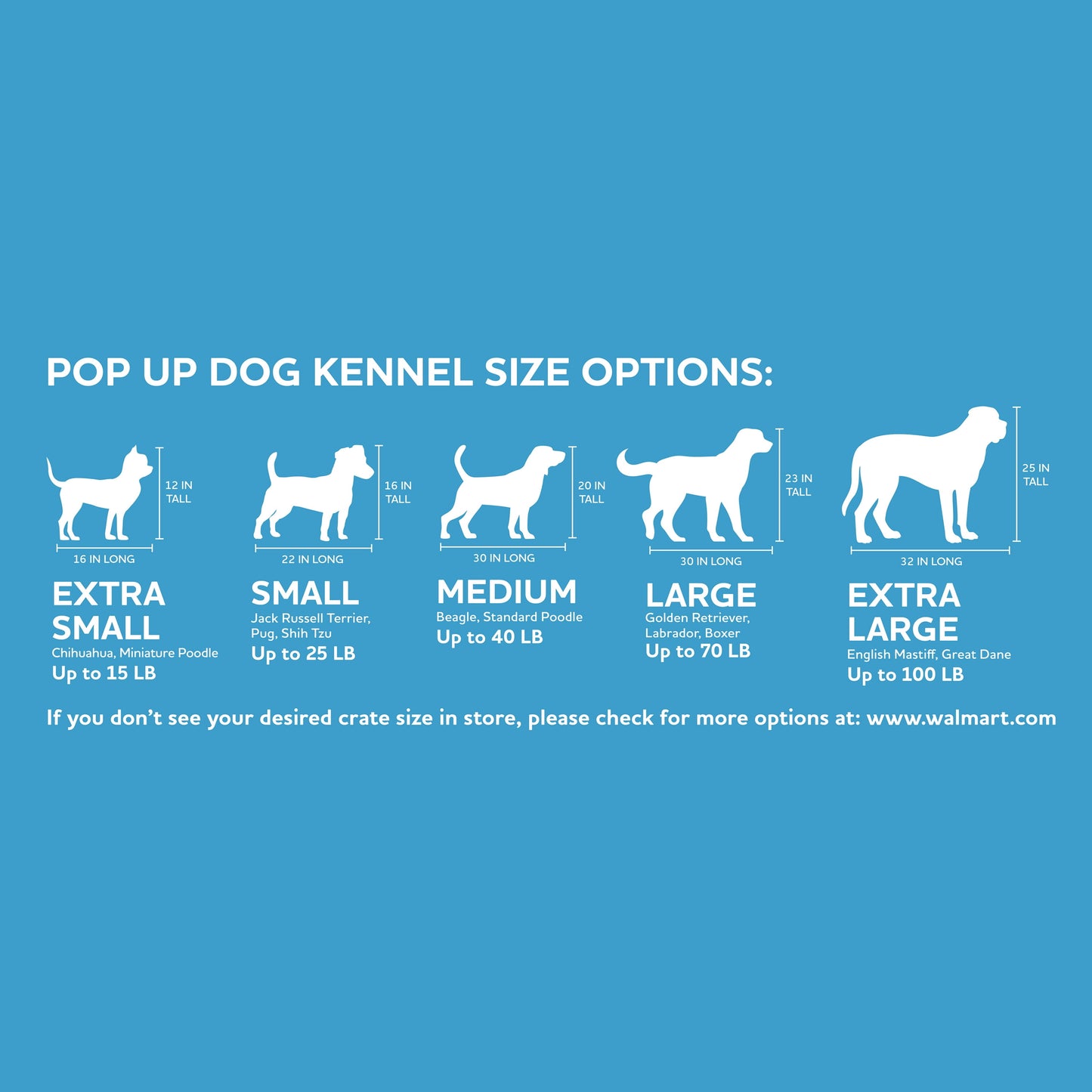 Soft-Sided Pop Open Dog Kennel, Blue, Large